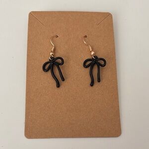 Fashion Jewelry Black Bow Earrings